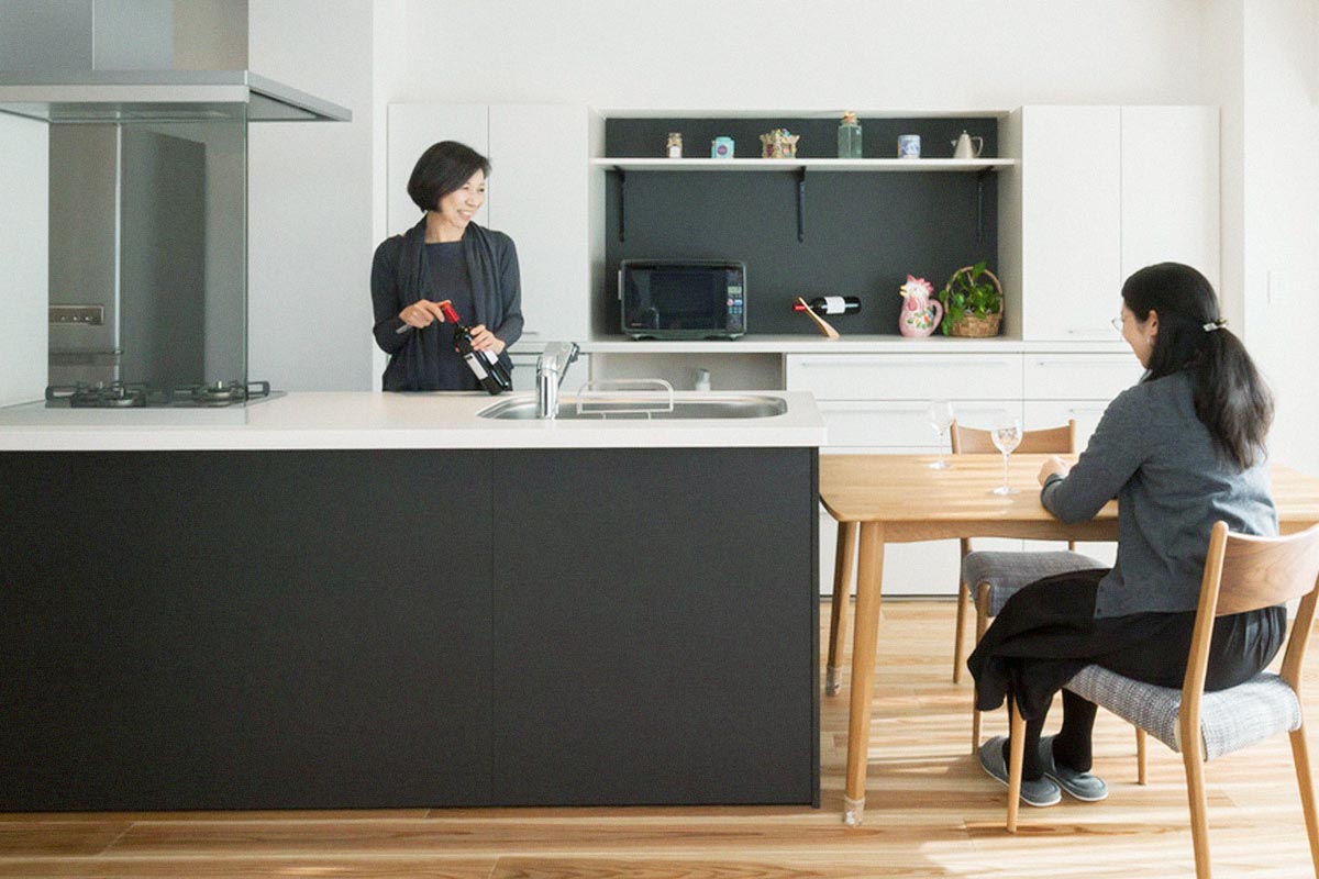 開放的なオープンキッチン